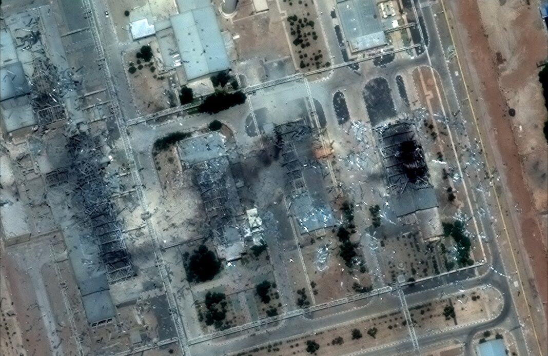 Satellite image of damage after US strikes on Iran's nuclear facilities