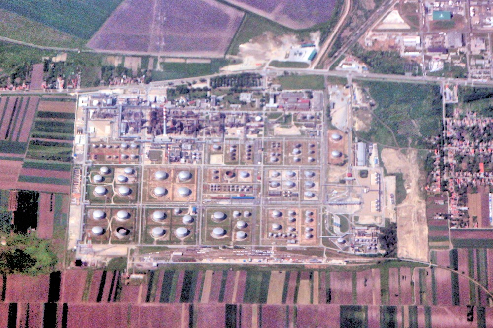 Naftna Industrija Srbije (NIS) oil refinery in Pančevo, Serbia.